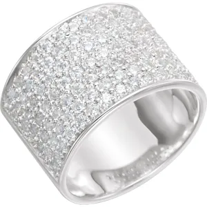 Sterling Silver Micro Pavé Ring, Size 7