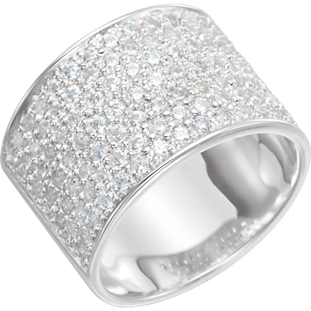 Sterling Silver Micro Pavé Ring, Size 7