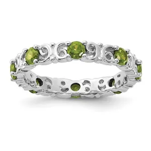 Sterling Silver Stackable Expressions Peridot Filigree Ring