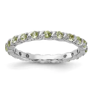 Sterling Silver Stackable Expressions Peridot Ring