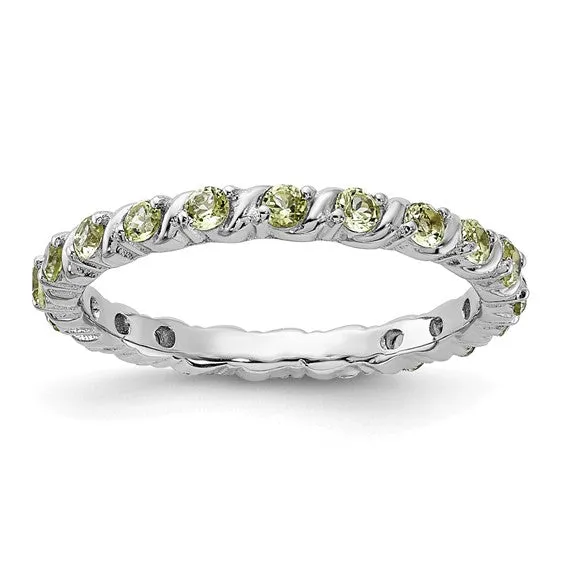 Sterling Silver Stackable Expressions Peridot Ring