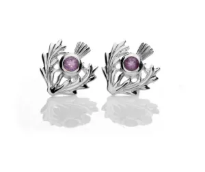 Sterling Silver Thistle Stud Earrings