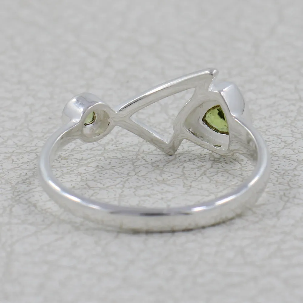 Sterling Silver Unique Geometric Ring with Blue Topaz