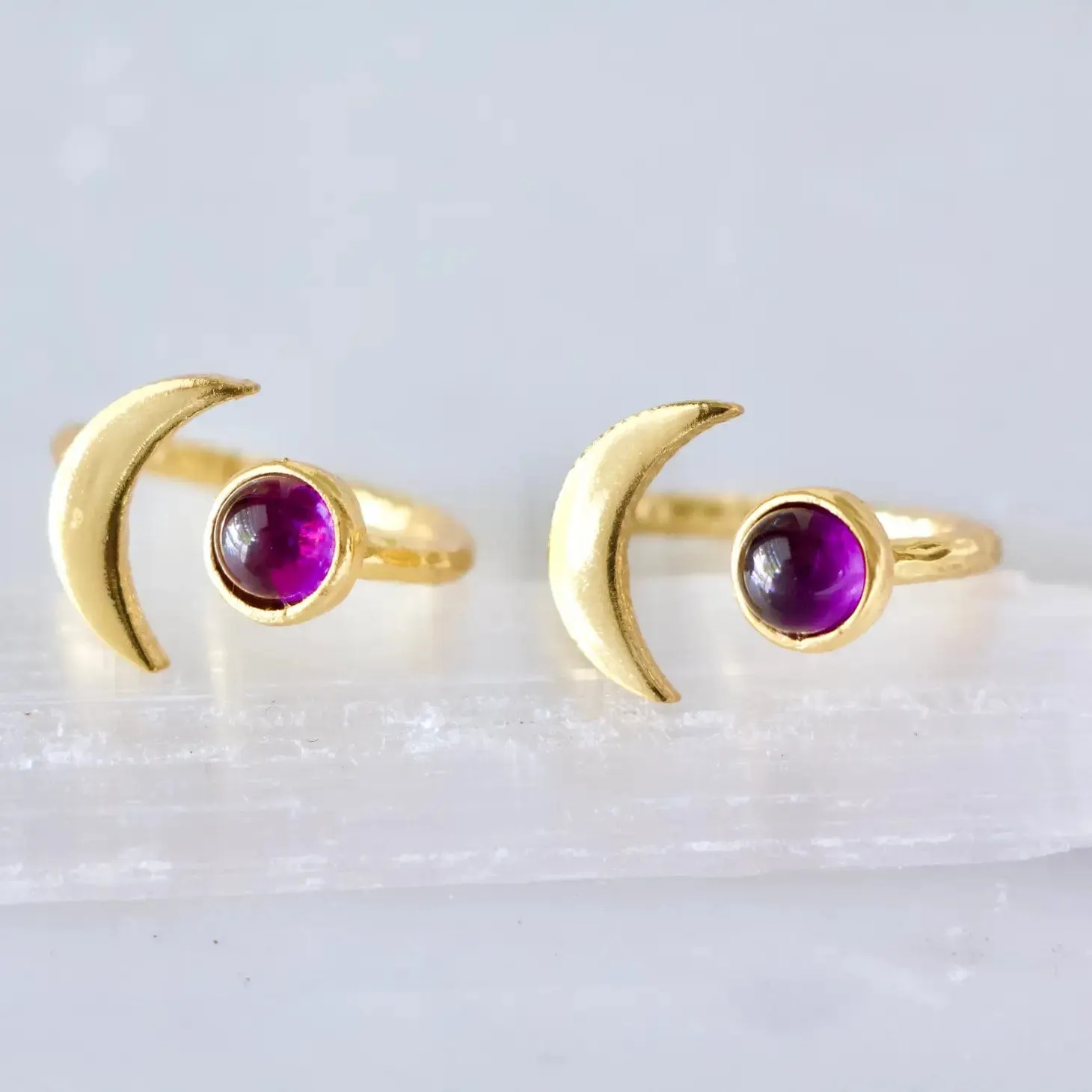 Sun & Amethyst Moon Ring