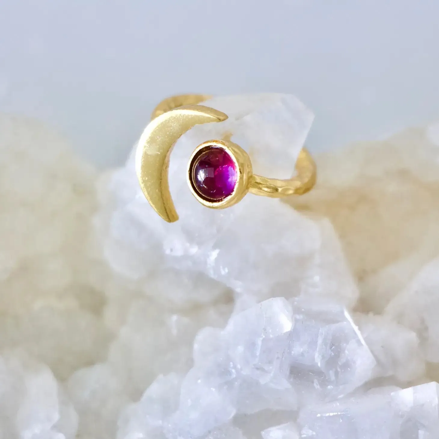 Sun & Amethyst Moon Ring