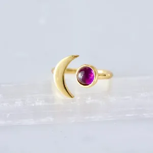 Sun & Amethyst Moon Ring
