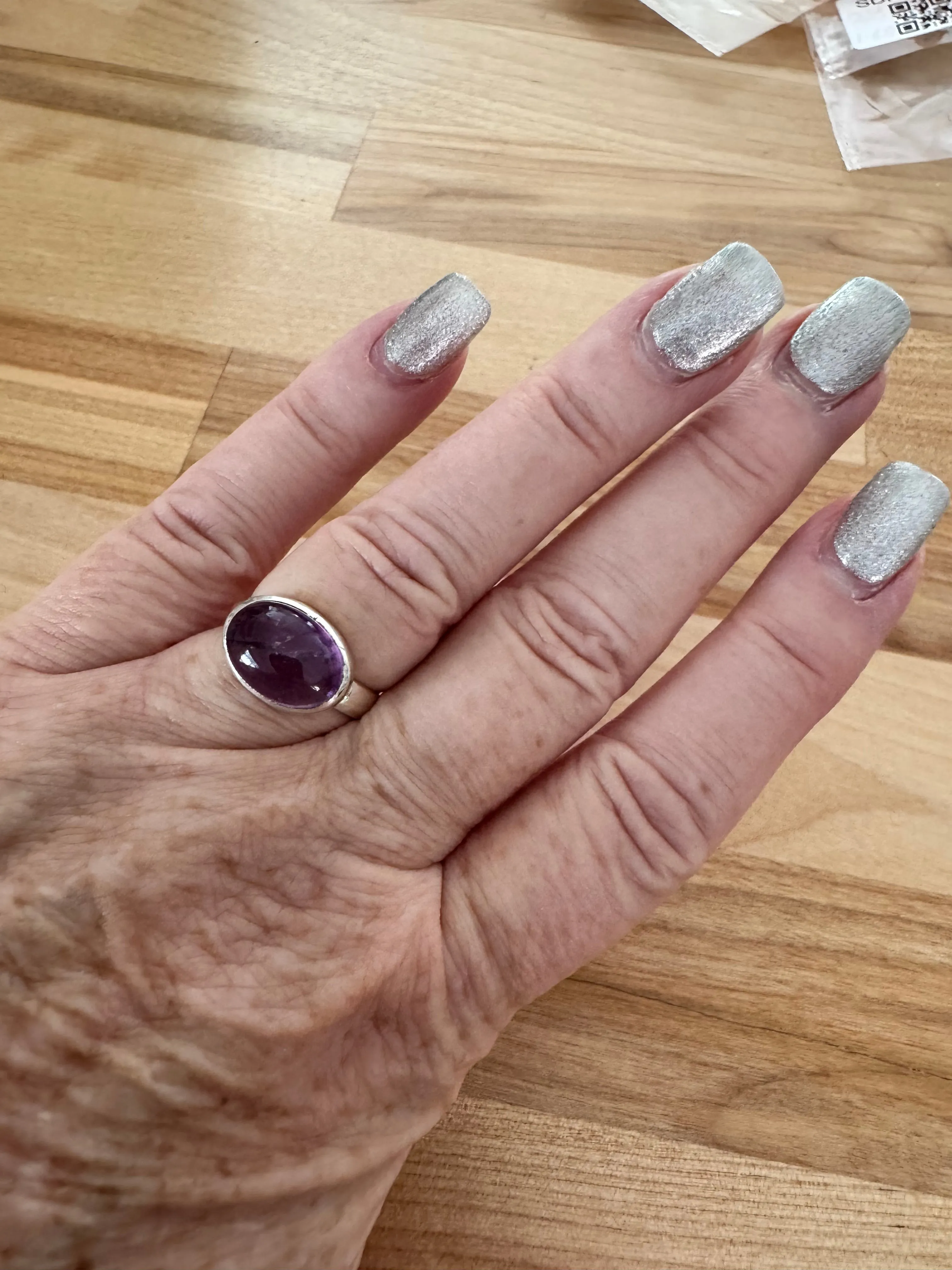 Super 23 Amethyst Auralite 23 Solid 925 Sterling Silver Ring 6.5