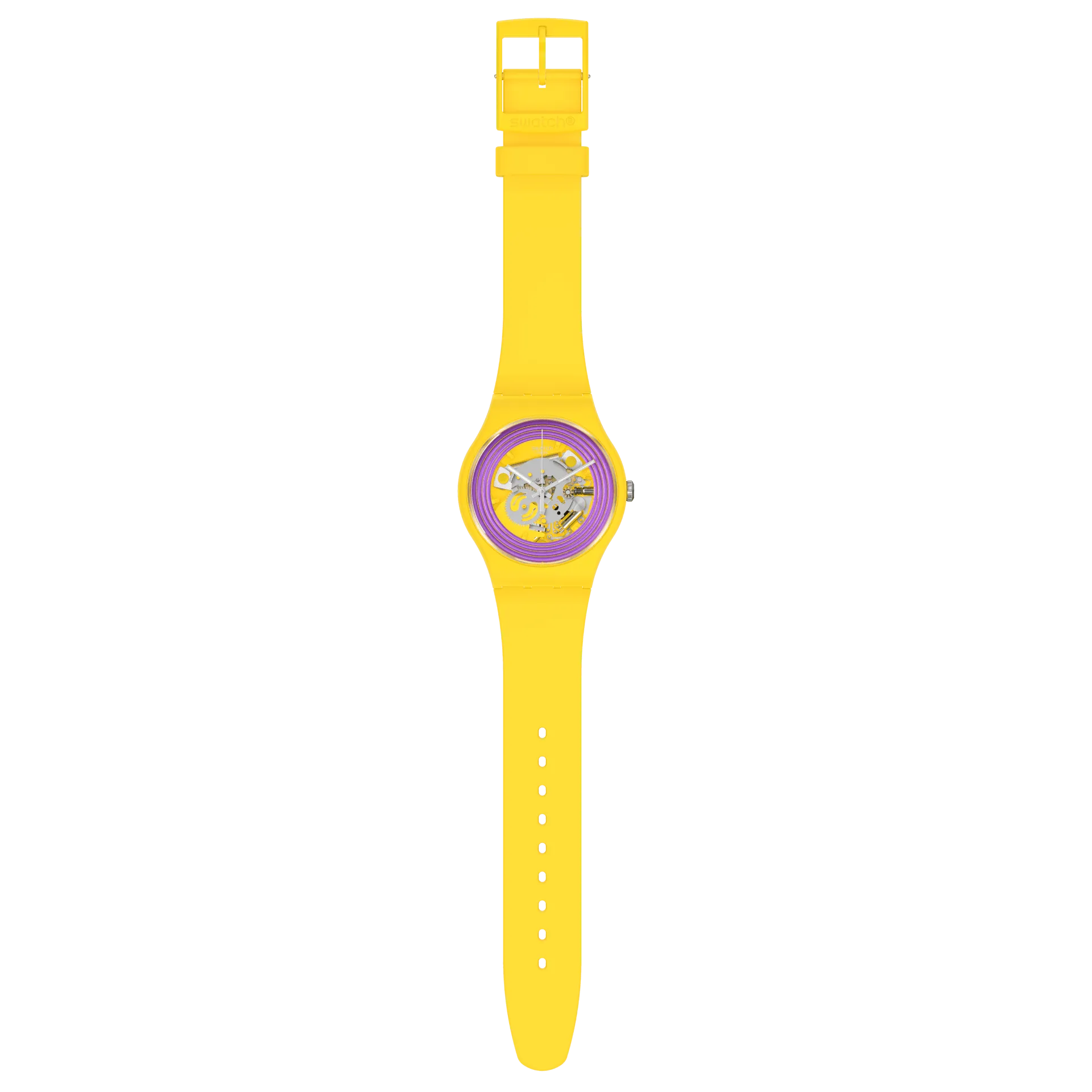 Swatch Purple Rings Yellow Originals New Gentch watch Biosourced 41mm SO29J100
