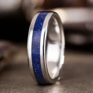 The Atlas | Men's Silver Lapis Lazuli Wedding Band