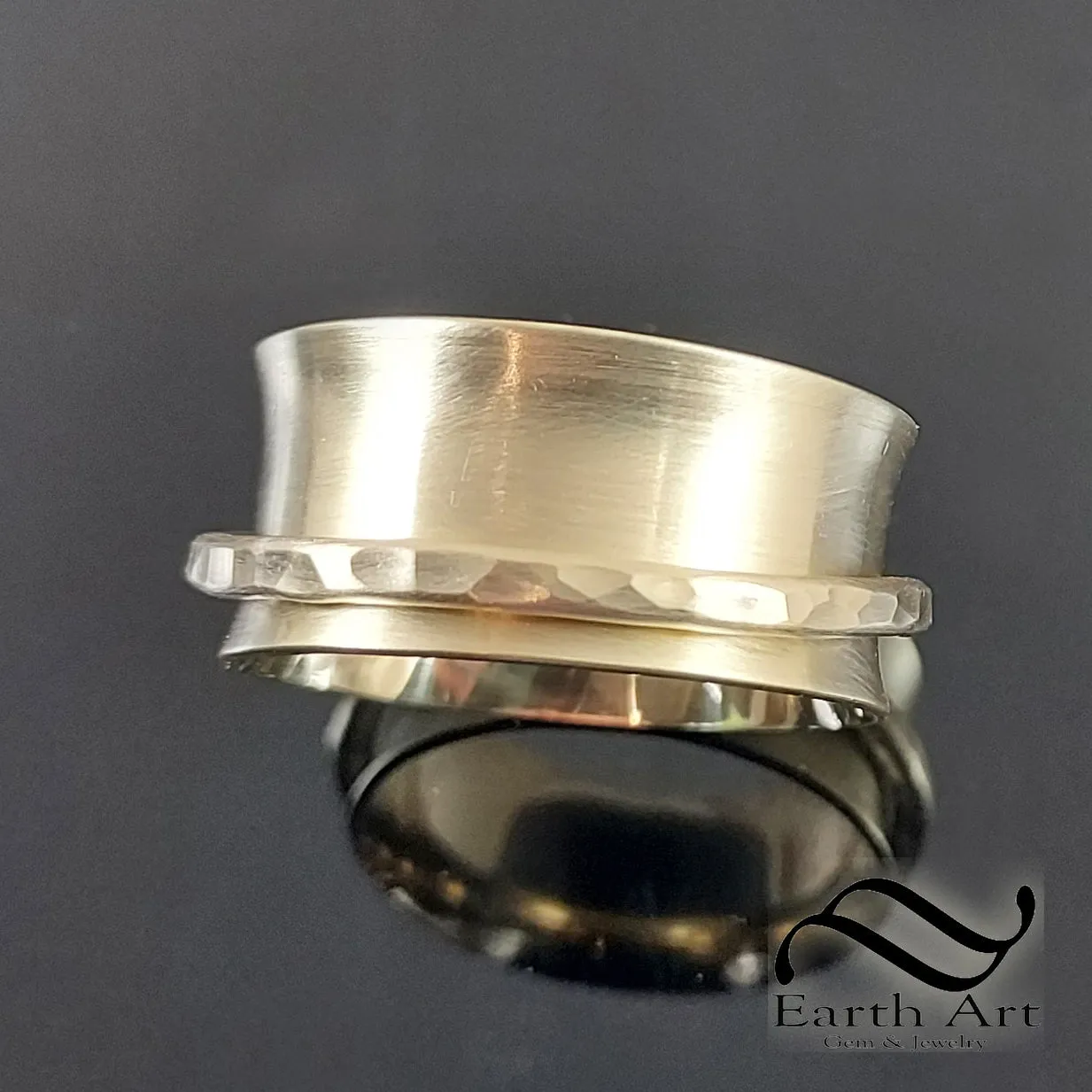 The Golden Spinner - Solid 14k wide spinner ring
