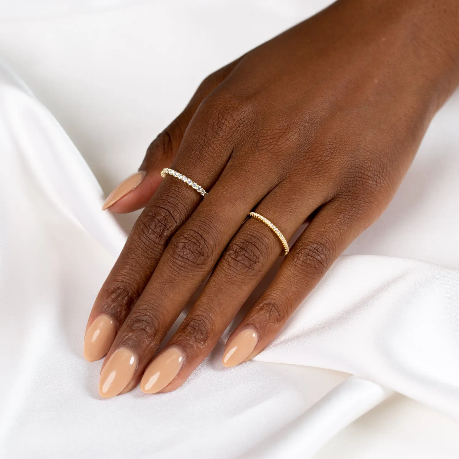 Thin CZ Eternity Band Combo Set
