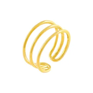Thin Triple Row Adjustable Ring