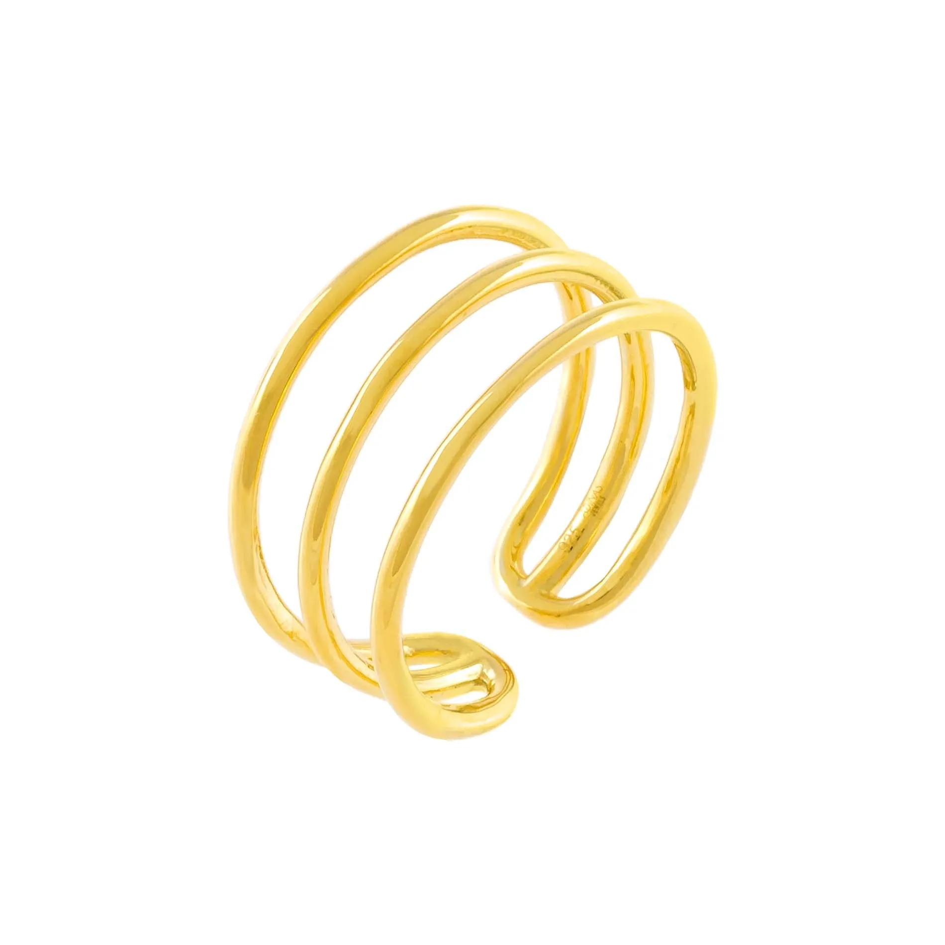 Thin Triple Row Adjustable Ring