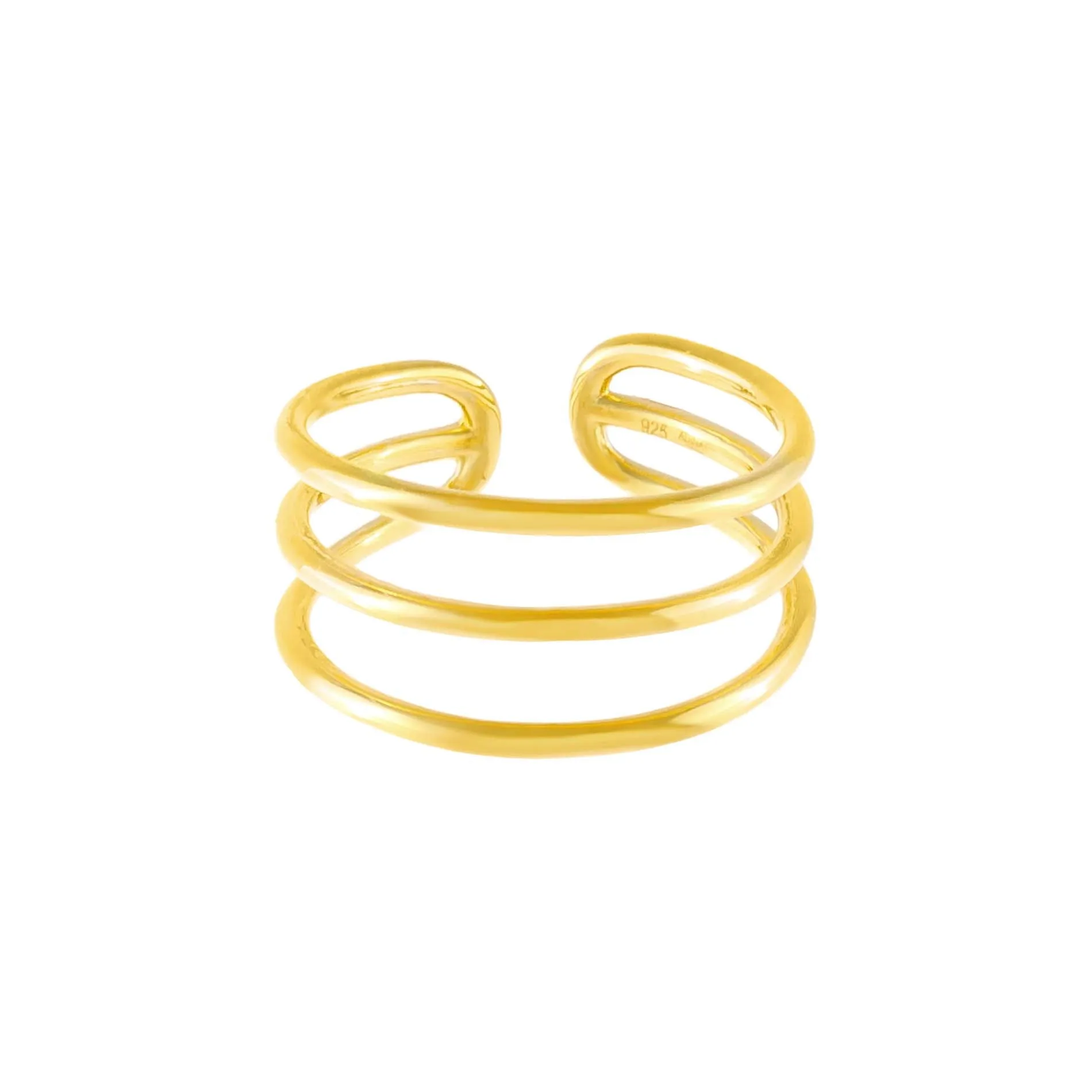 Thin Triple Row Adjustable Ring