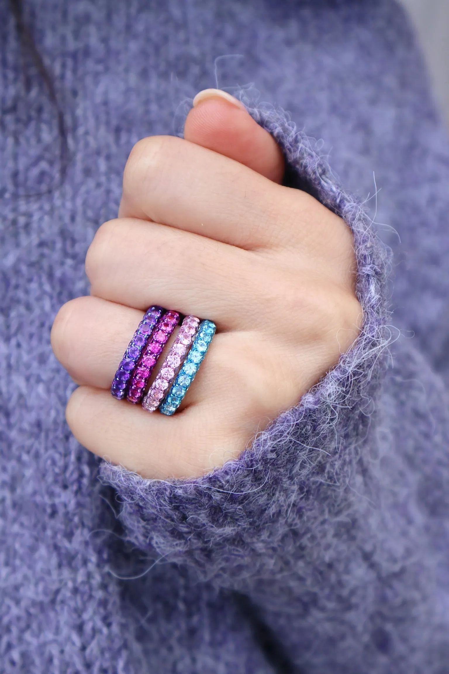 Three Sided Amethyst Ring