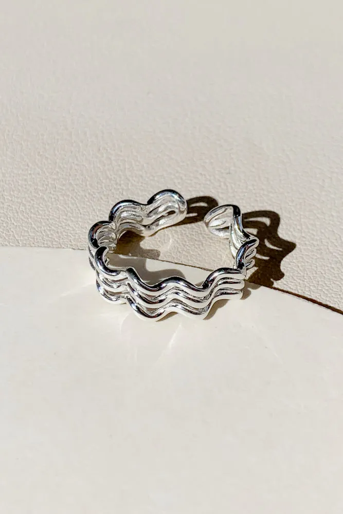 Trio Wavy Ring (925 Silver)
