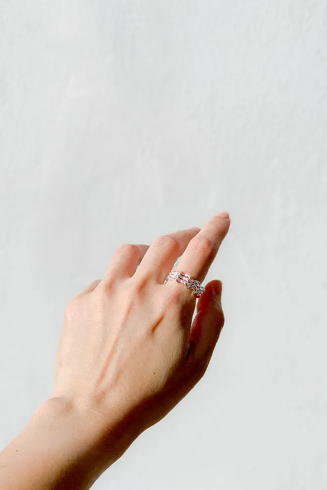 Trio Wavy Ring (925 Silver)