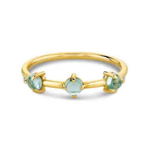 Triple Gemstone Ring, 3mm