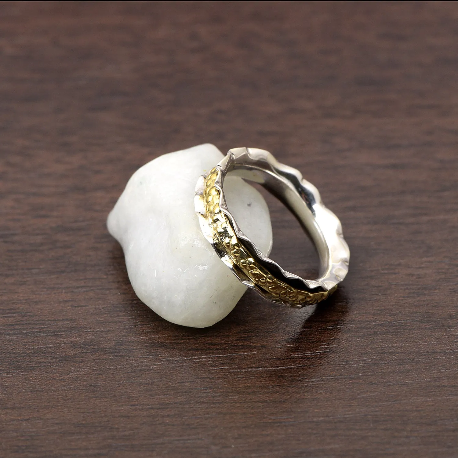 Two Band Meditation Spinner Ring