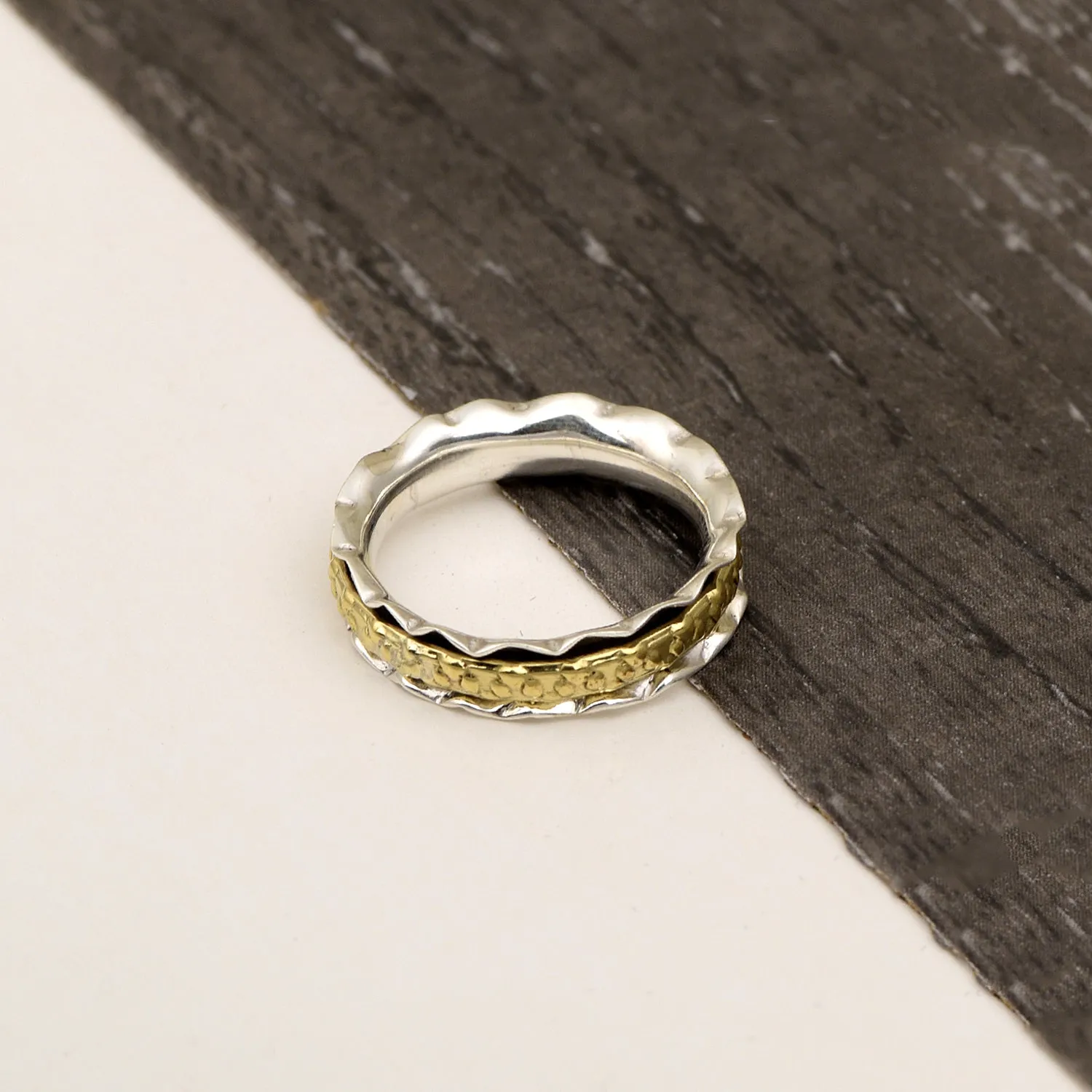 Two Band Meditation Spinner Ring