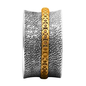 Two Banded Engraved Spinner Ring