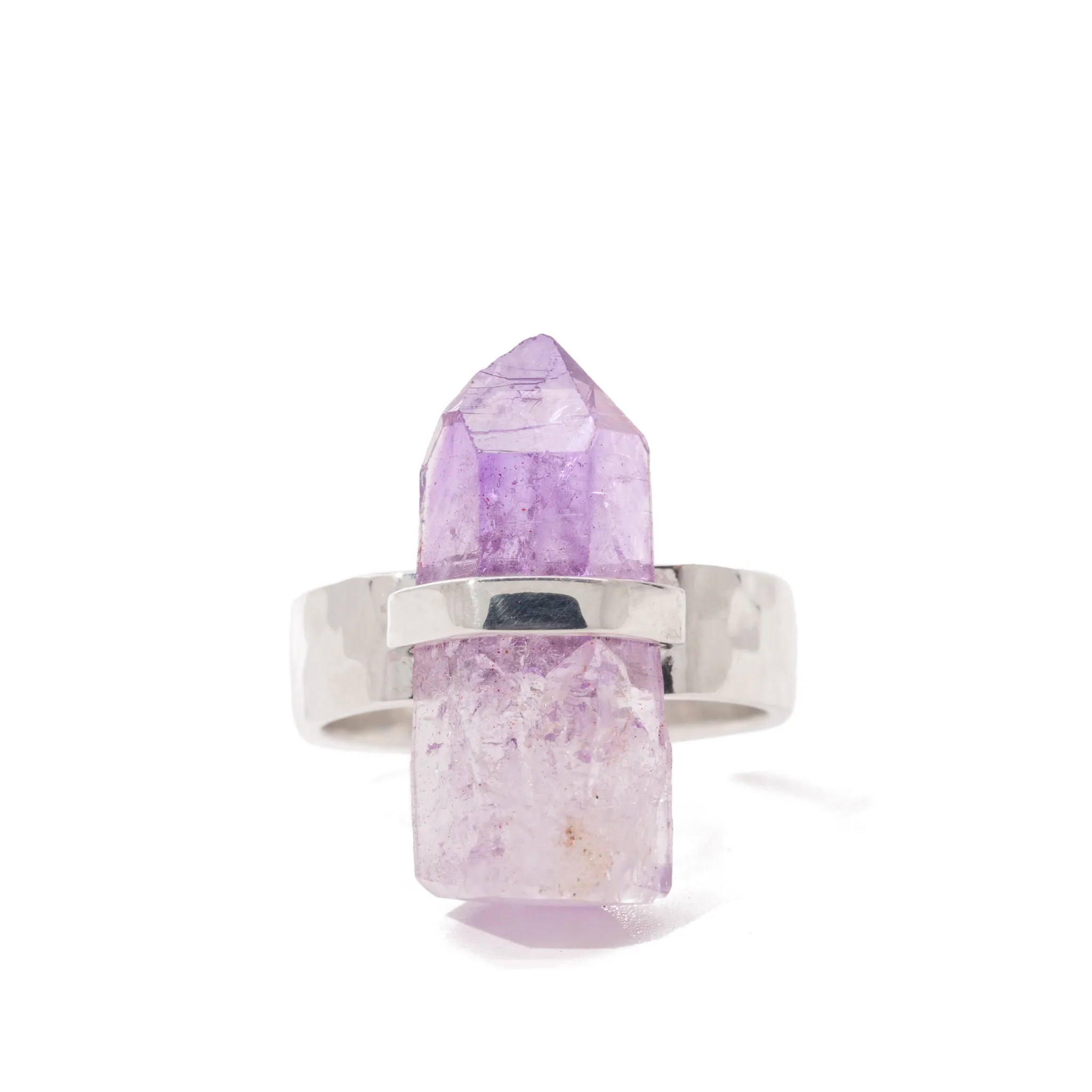 Veracruz Amethyst 12.88 Carat Sterling Silver Handcrafted Natural Crystal Ring