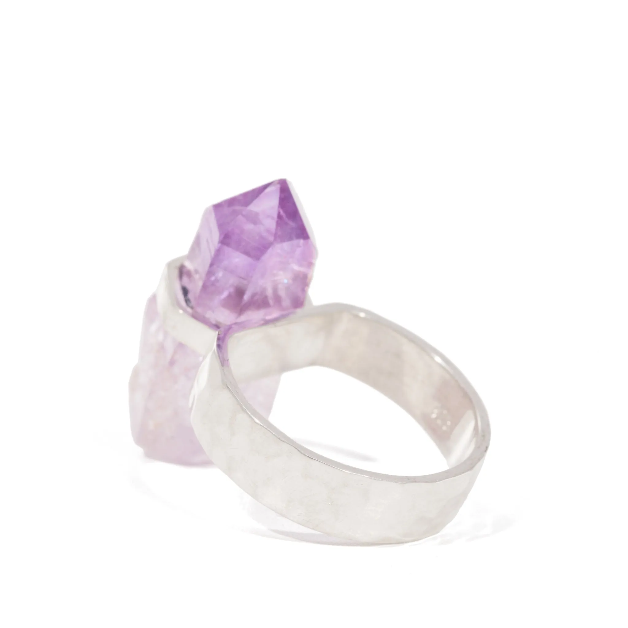 Veracruz Amethyst 12.88 Carat Sterling Silver Handcrafted Natural Crystal Ring