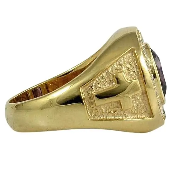 Violet Amethyst & Diamond Christian Bishop Ring