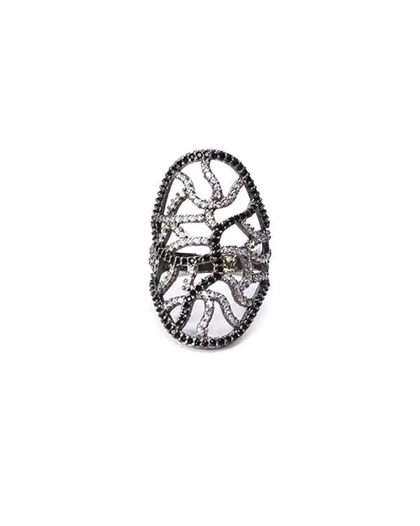 Wavy Grid RoseGold Ring