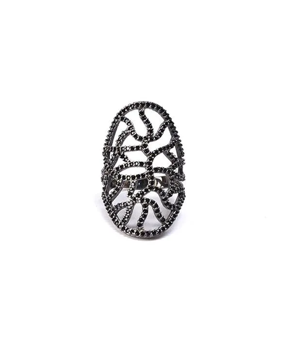 Wavy Grid RoseGold Ring