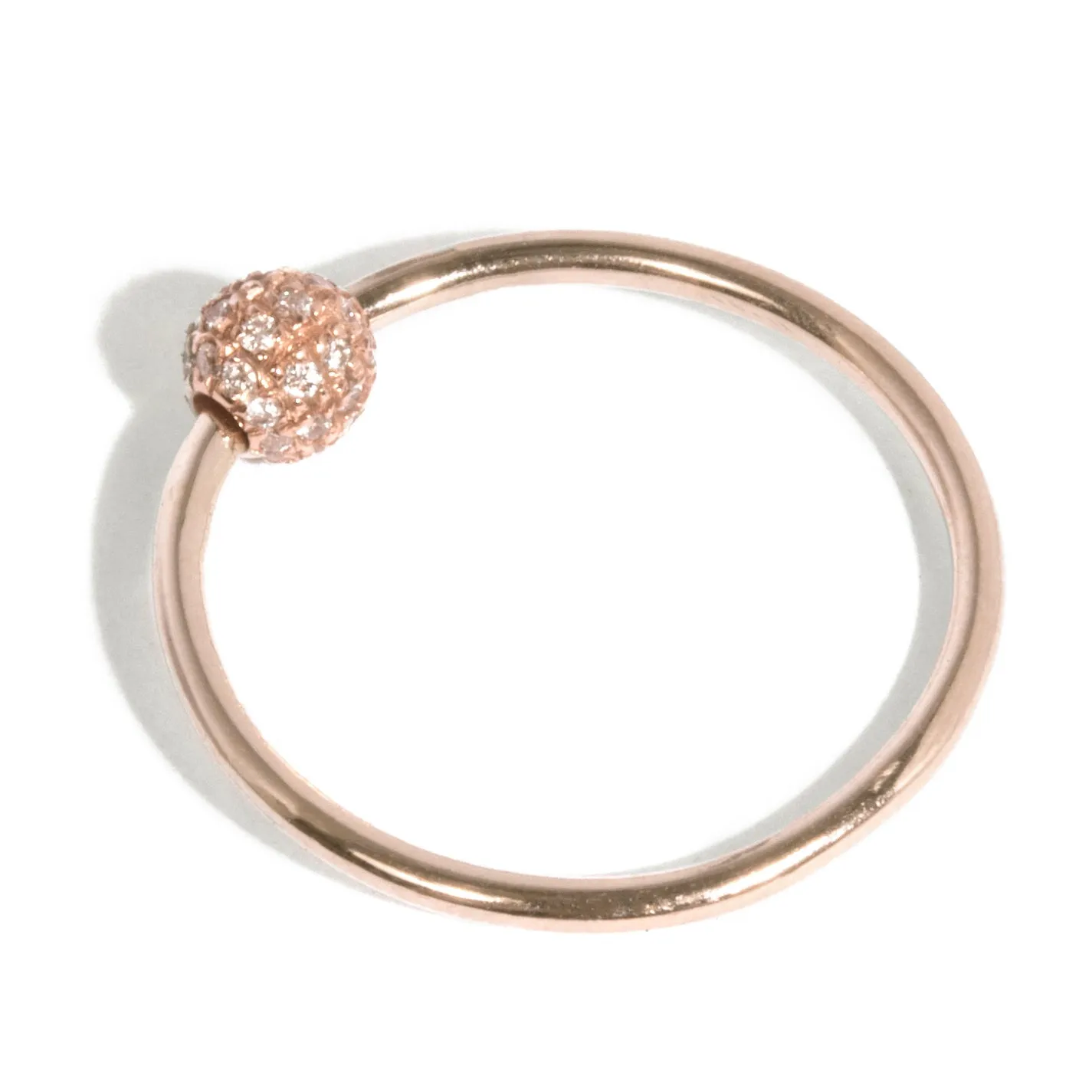 White Diamond Micro Pave Door Knocker Ring