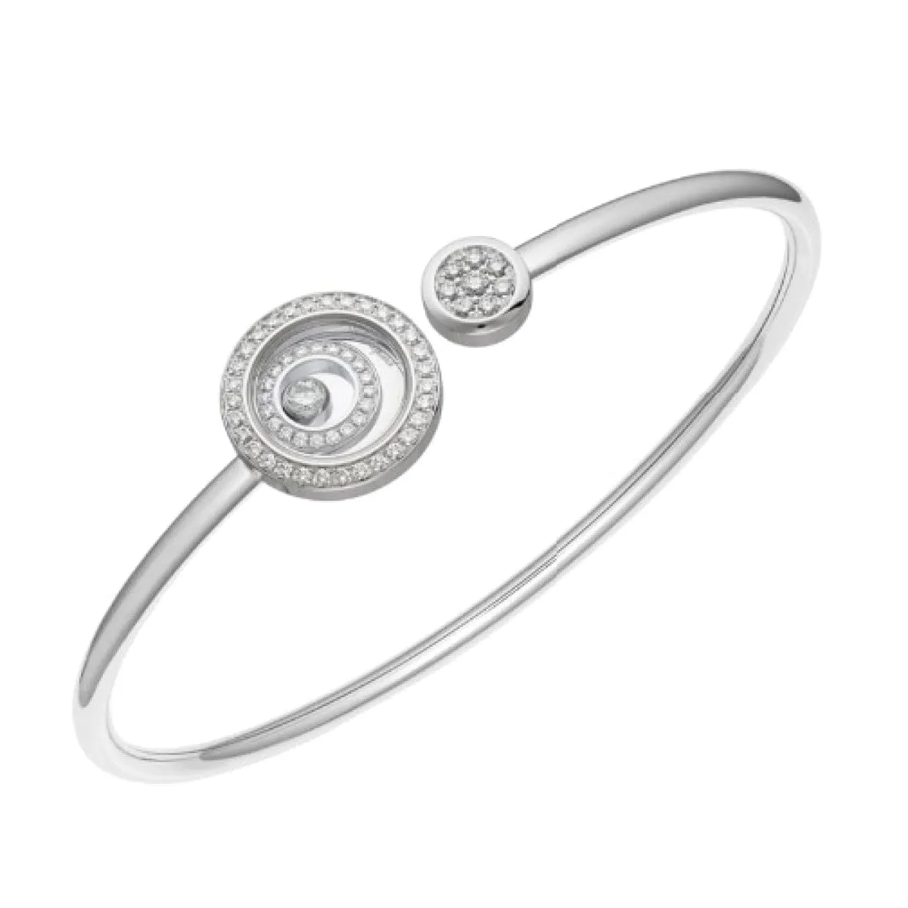 WHITE GOLD HAPPY SPIRIT BANGLE WITH DIAMONDS