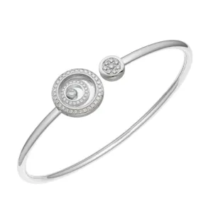 WHITE GOLD HAPPY SPIRIT BANGLE WITH DIAMONDS