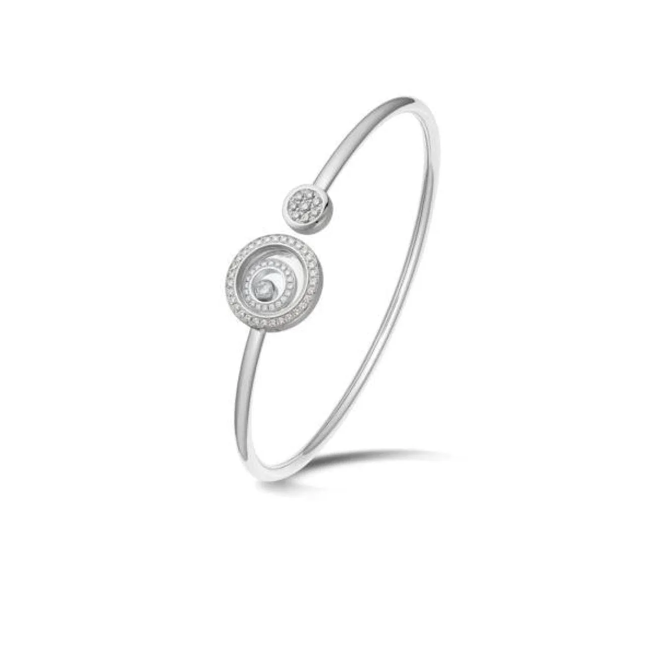 WHITE GOLD HAPPY SPIRIT BANGLE WITH DIAMONDS