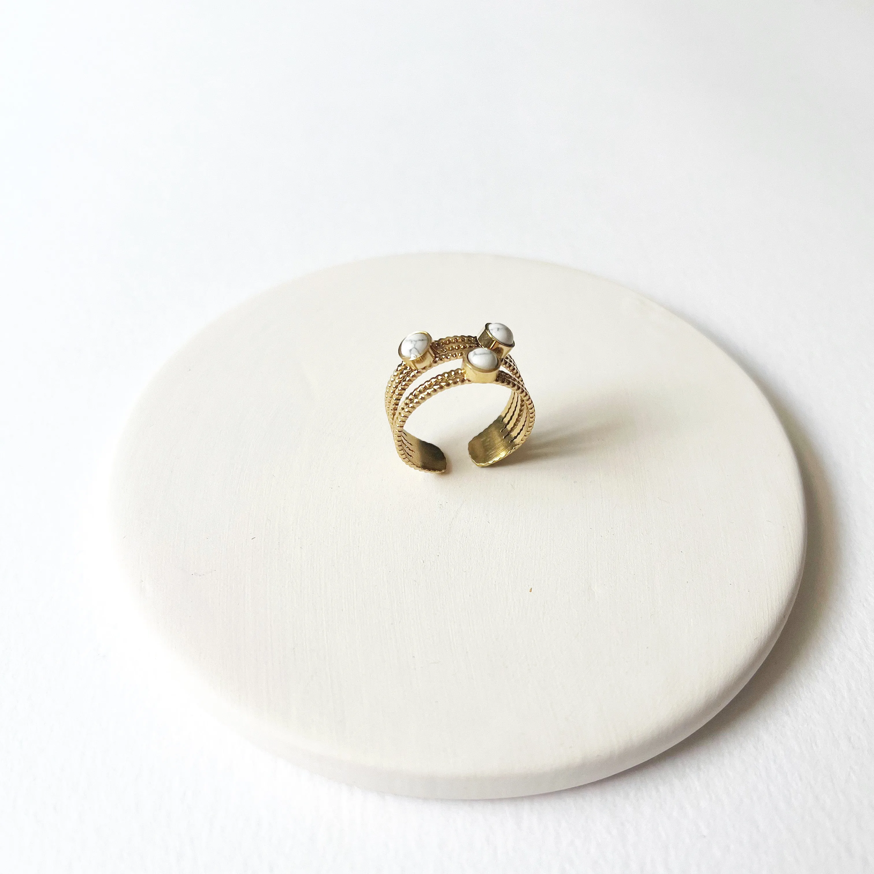 White Marble Ring