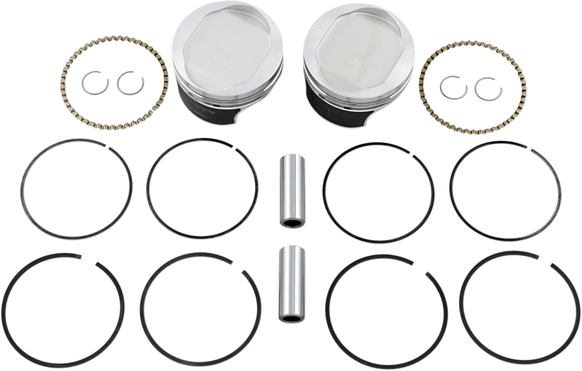Wiseco K0213P1 Tracker Series Piston Kit (1200cc, Reverse Dome) - .010in. Oversized, 10:1 Compression