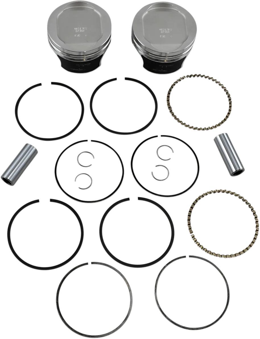 Wiseco K0213P2 Tracker Series Piston Kit (1200cc, Reverse Dome) - .020in. Oversized, 10:1 Compression