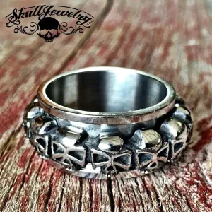 Wrapped Around Your Finger - Fidget SPINNER Skull Ring (#250)