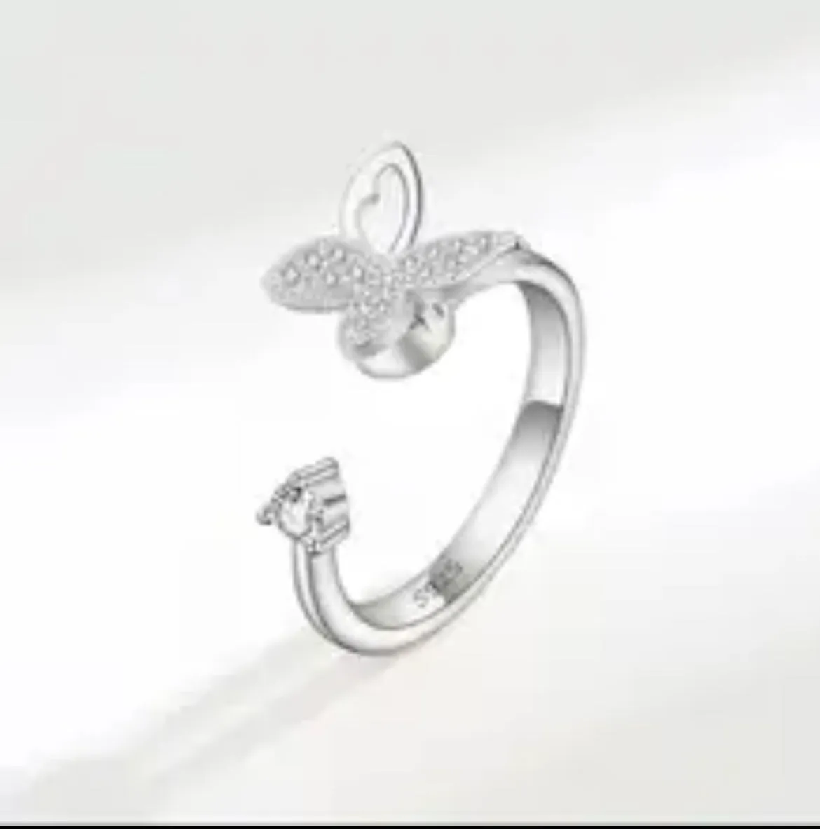 Zircon Butterfly Anti Anxiety/Anti Stress Fidget Spinner Ring